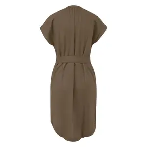 Ärmelloses Jersey-Kleid aus gemischtem Leinen mit Allover-Print und Raffung für Damen s.Oliver image-1