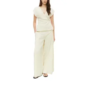 Hose aus Leinenmix mit elastischem Bund Hohe Taille Weite Beine Damen s.Oliver image-6
