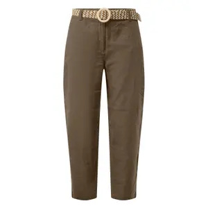 Höga Midja Regular Fit Barrel Ben Byxor med Bälte Dam s.Oliver image-0