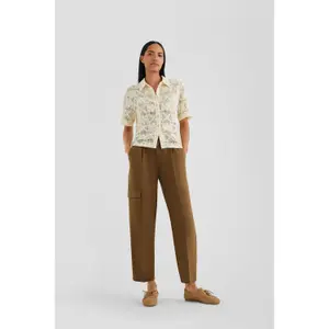 Hochgeschnittener Cargo-Style Hosen für Damen, Gerade Beine, Gemischte Leinen s.Oliver image-2