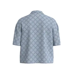 Fluid Viscose Blouse with V-Neck and All-Over Print Coastal Shirt Collar Women s.Oliver image-1