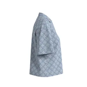 Fluid Viscose Blouse with V-Neck and All-Over Print Coastal Shirt Collar Women s.Oliver image-3