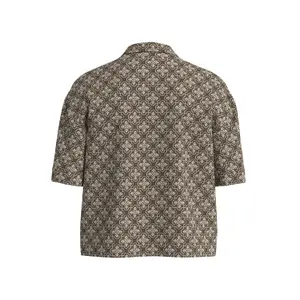Women's V-Neck Fluid Viscose Blouse with Full Print and Shirt Collar Slit s.Oliver image-1