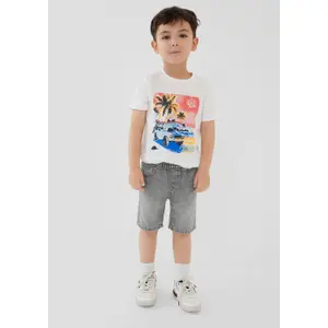 High-Waisted Wide-Leg Denim Pull-On Bermuda Shorts for Children s.Oliver image-6