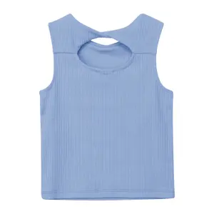 T-shirt sans manches en côtes avec cut-out et détail nœud fille s.Oliver image-1