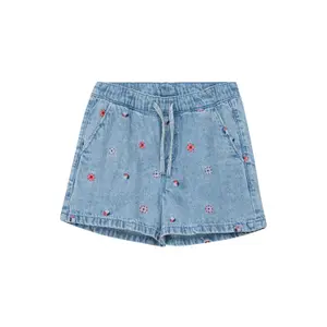 Loose Fit High Rise Denim Shorts Elastic Waist Embroidery Girl s.Oliver image-0