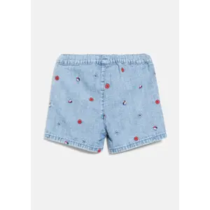 Loose Fit High Rise Denim Shorts Elastic Waist Embroidery Girl s.Oliver image-3