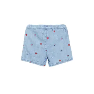 Loose Fit High Rise Denim Shorts Elastic Waist Embroidery Girl s.Oliver image-4