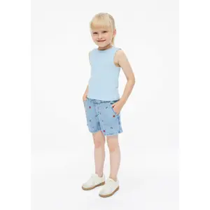 Loose Fit High Rise Denim Shorts Elastic Waist Embroidery Girl s.Oliver image-6