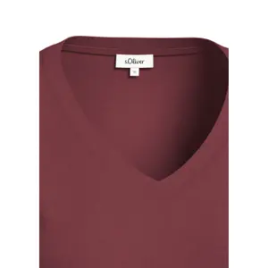 Women's Soft Cotton V-Neck T-Shirt with Side Slit s.Oliver image-4