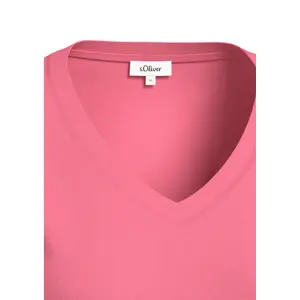 Women's Soft Cotton V-Neck T-Shirt with Side Slit s.Oliver image-5
