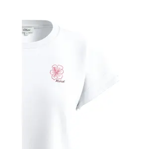 T-shirt sans manches en jersey de coton avec imprimé sur le devant col rond coupe ample femme s.Oliver image-4