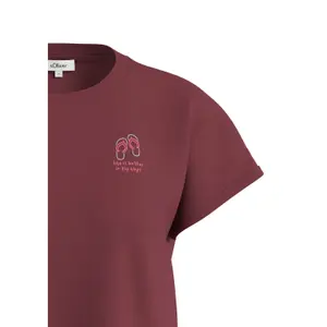 T-shirt sans manches en jersey de coton avec imprimé sur le devant col rond coupe ample grenade femme s.Oliver image-4