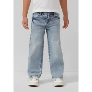 Baggy Jeans Relaxed Fit Mittelhohe Taille Weite Beine Used-Look Kind s.Oliver image-6