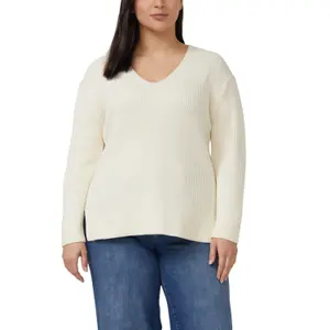 Pull en maille de coton mélangé avec encolure en V femme s.Oliver image-2