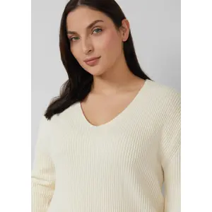 Pull en maille de coton mélangé avec encolure en V femme s.Oliver image-3