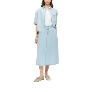 Jupe midi en jean taille haute avec passants de ceinture coupe jambes larges femme s.Oliver image-6