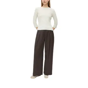 Beige Mélange Round Neck 3/4 Sleeve Fitted T-Shirt Women's s.Oliver image-6