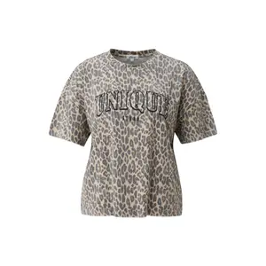 T-shirt z nadrukiem na przodzie luźny krój okrągły dekolt oversize damski s.Oliver image-0