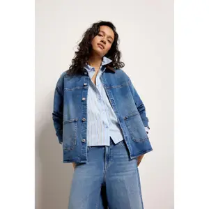 Weite Jeansbluse mit aufgesetzten Taschen für Damen s.Oliver image-6