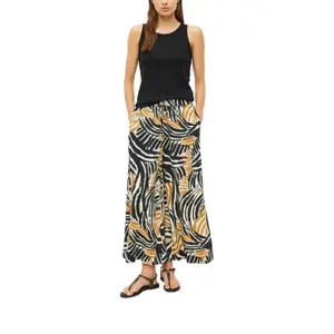 High-Waisted Relaxed Fit Extra Wide Leg Jersey Trousers Women s.Oliver image-6