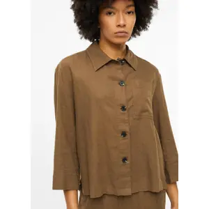 Fließende Bluse aus Mischleinen mit Brusttasche und 3/4-Ärmeln Damenmarke s.Oliver image-3