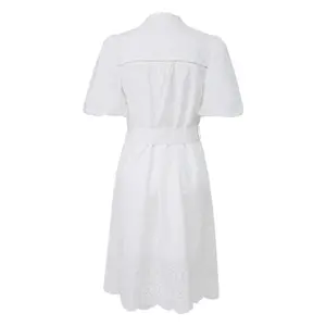 Kurzes Baumwollkleid mit englischer Stickerei und Volantkragen Damen s.Oliver image-1