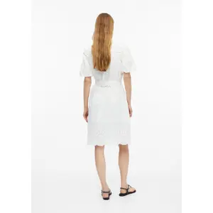 Kurzes Baumwollkleid mit englischer Stickerei und Volantkragen Damen s.Oliver image-4