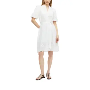 Kurzes Baumwollkleid mit englischer Stickerei und Volantkragen Damen s.Oliver image-6