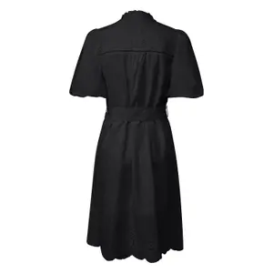 Kurzes Baumwollkleid mit englischer Stickerei und Volantkragen Damen s.Oliver image-1