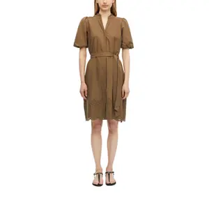 Kurzes Baumwollkleid mit englischer Stickerei und Volantkragen Damen s.Oliver image-2