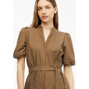 Kurzes Baumwollkleid mit englischer Stickerei und Volantkragen Damen s.Oliver image-3