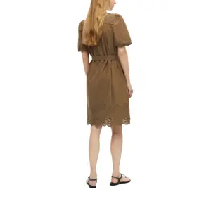 Kurzes Baumwollkleid mit englischer Stickerei und Volantkragen Damen s.Oliver image-5
