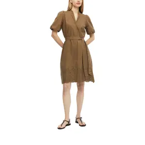 Kurzes Baumwollkleid mit englischer Stickerei und Volantkragen Damen s.Oliver image-6