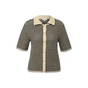 Lightweight Short Sleeve Cotton Blend Cardigan with Button Placket Women s.Oliver image-0
