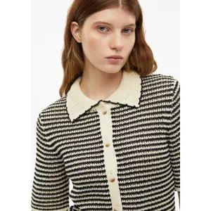 Lightweight Short Sleeve Cotton Blend Cardigan with Button Placket Women s.Oliver image-3