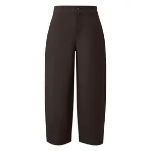 Pantalon culotte-hose coupe confort jambes fuselées et plis taille haute couleur chocolat femme s.Oliver image-0