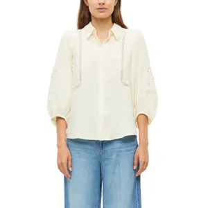 Damen Bluse aus Baumwollmischung lockerer Schnitt 3/4-Ärmel und Falten s.Oliver image-2