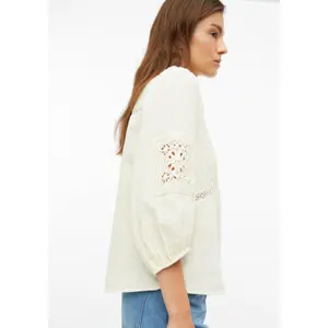 Damen Bluse aus Baumwollmischung lockerer Schnitt 3/4-Ärmel und Falten s.Oliver image-3