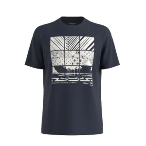 Απαλό βαμβακερό T-shirt με εκτύπωση μπροστά και ριγωτό λαιμόκοψι s.Oliver image-0
