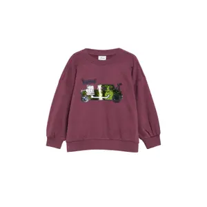 Oversized Sweatshirt with Reversible Sequins and Embroidery Child s.Oliver image-2