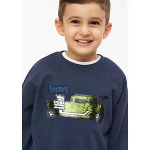 Oversized Sweatshirt with Reversible Sequins and Embroidery Child s.Oliver image-5