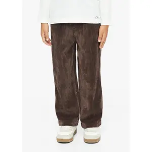 Pantalón de pana baggy corte relajado de talle medio alto pierna ancha infantil s.Oliver image-5