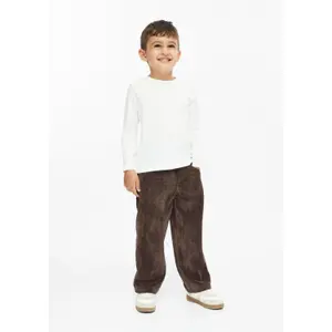 Pantalón de pana baggy corte relajado de talle medio alto pierna ancha infantil s.Oliver image-6