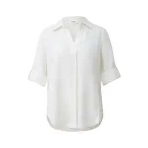 Women's 3/4 Sleeve Turn-Up Linen Blend Blouse s.Oliver
