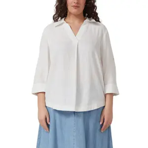 Women's 3/4 Sleeve Turn-Up Linen Blend Blouse s.Oliver image-2