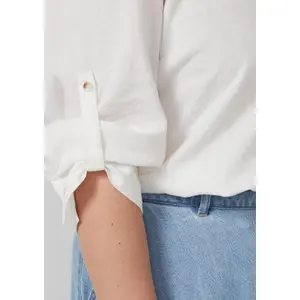 Women's 3/4 Sleeve Turn-Up Linen Blend Blouse s.Oliver image-3