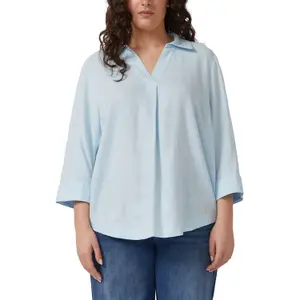 Women's 3/4 Sleeve Turn-Up Linen Blend Blouse s.Oliver image-2