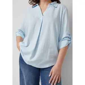 Women's 3/4 Sleeve Turn-Up Linen Blend Blouse s.Oliver image-3
