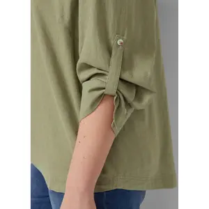 Women's 3/4 Sleeve Turn-Up Linen Blend Blouse s.Oliver image-3